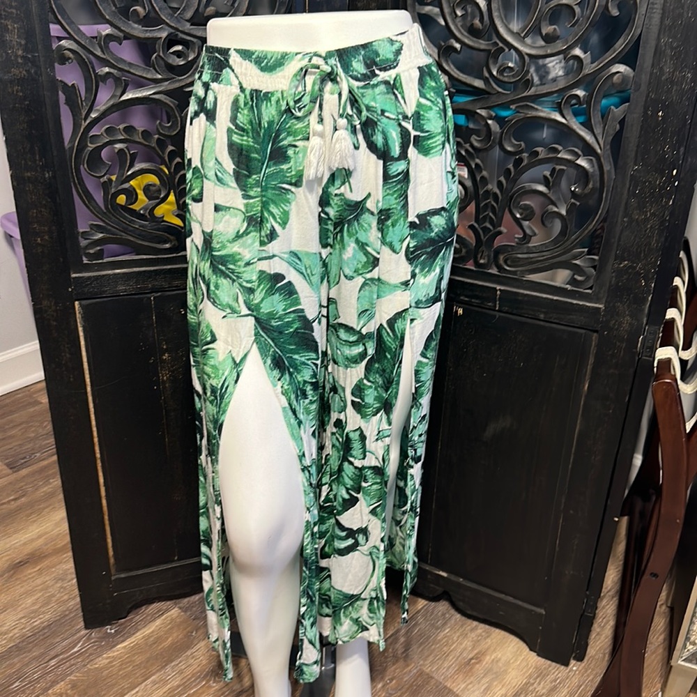 goa beachwear by japna Banana Palm Open Side Harem / Beach / Coverup Pants.
